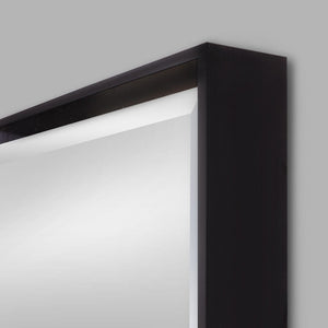 Nova Black Natural Wood Square Wall Mirror - 545 x 545mm Mirror Leather Gallery 