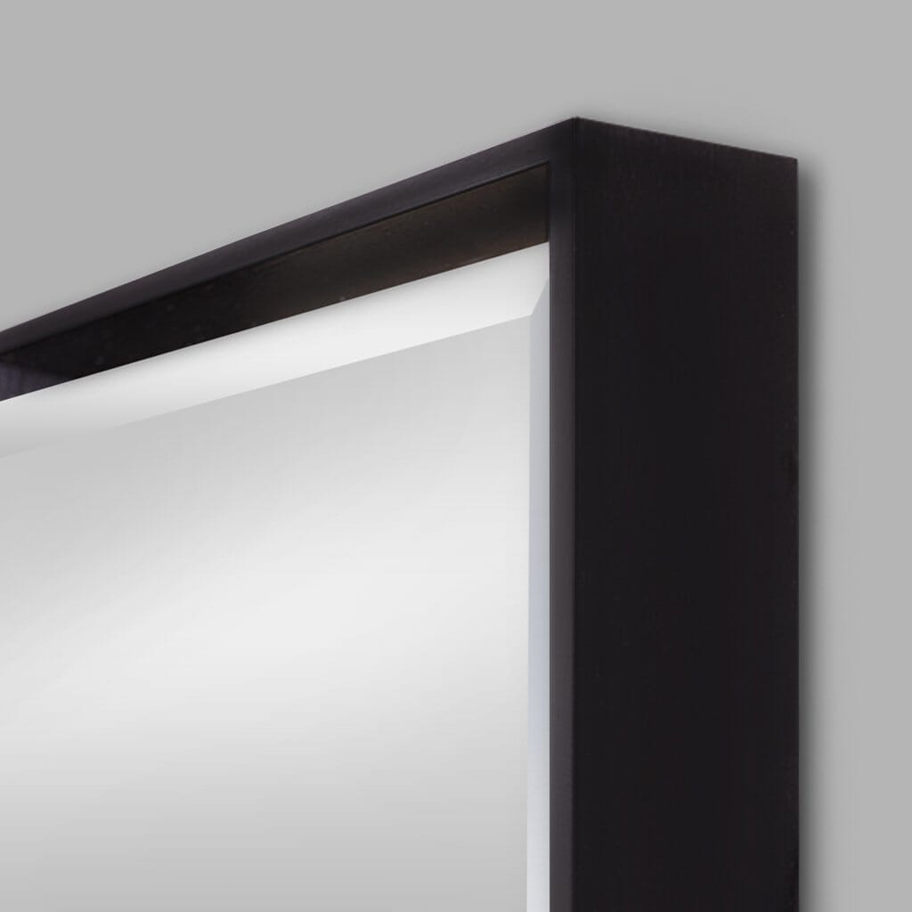 Nova Black Natural Wood Rectangle Mirror - 444 x 1561mm Mirror Leather Gallery 