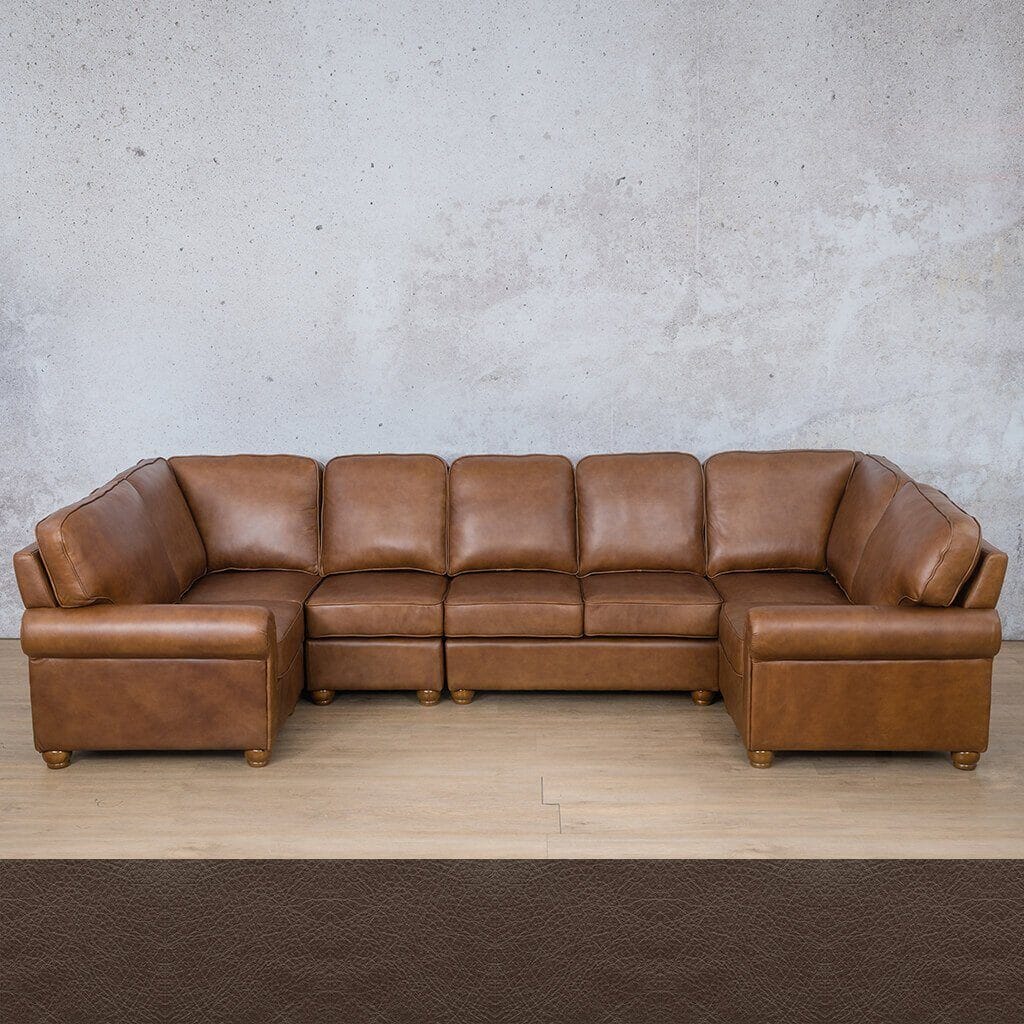 Salisbury Leather Modular U-Sofa Sectional Leather Sectional Leather Gallery Country Ox Blood 