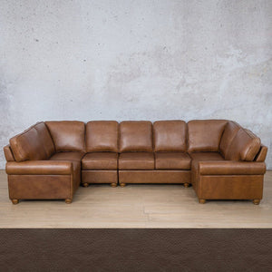 Salisbury Leather Modular U-Sofa Sectional Leather Sectional Leather Gallery Country Ox Blood 