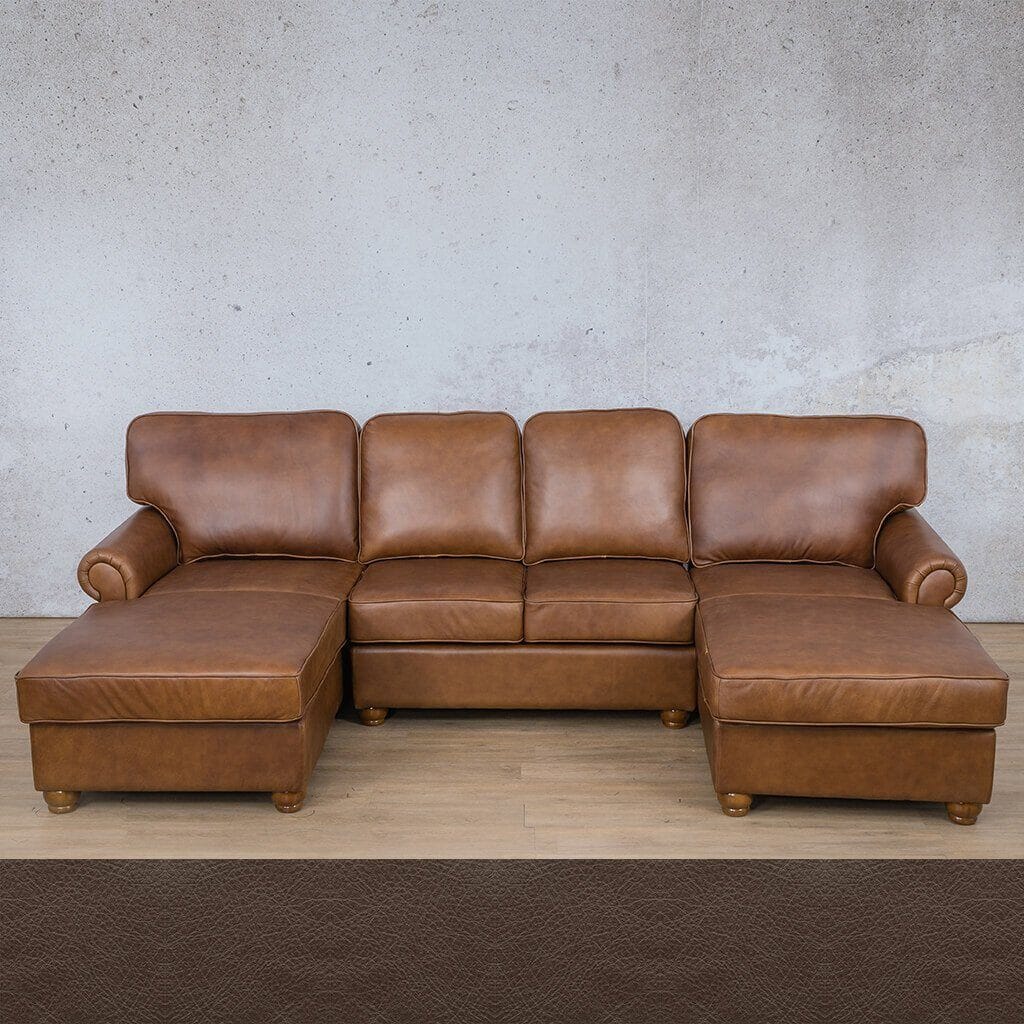 Salisbury Leather Sofa U-Chaise Sectional Leather Sectional Leather Gallery Country Ox Blood 