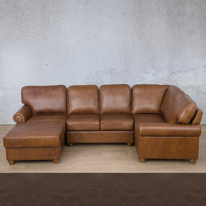 Salisbury Leather U-Sofa Chaise Sectional - LHF Leather Sectional Leather Gallery Country Ox Blood 