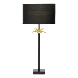 Cove Palm Side Lamp Floor Lamp Leather Gallery Wood & Black 800MM 