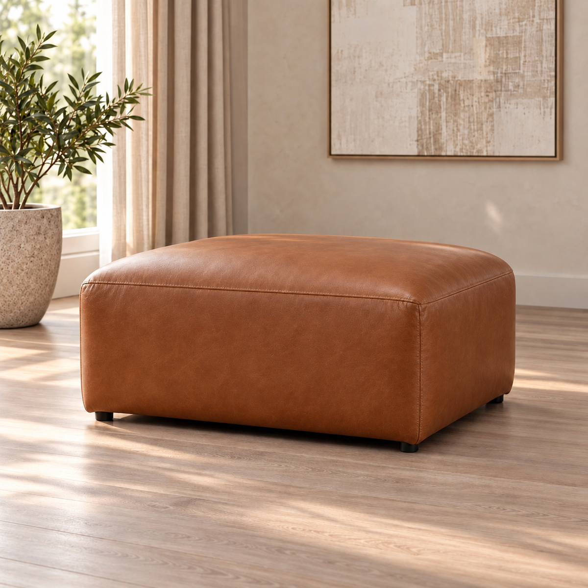 Cove Leather Ottoman Couch | Czar Pecan | Leather Gallery