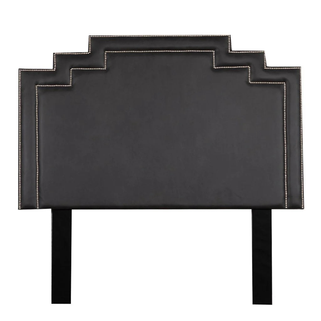 Enhance your bedroom with the Crown Leather Headboard, featuring a distinctive tiered design.