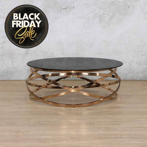 Crystal Glass Coffee Table in Rose Gold Coffee Table Leather Gallery CRYSTAL 