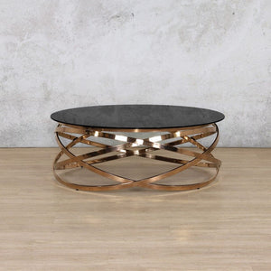 Crystal Glass Coffee Table in Rose Gold Coffee Table Leather Gallery 