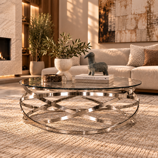 Crystal Glass Coffee Table in Silver Coffee Table Leather Gallery CRYSTAL