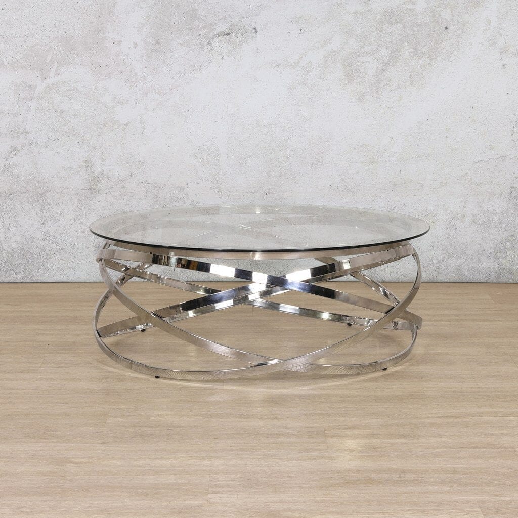 Crystal Silver Glass Coffee Table - Available on Special Order Plan Only Coffee Table Leather Gallery CRYSTAL 