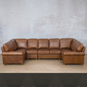 Salisbury Leather Modular U-Sofa Sectional Leather Sectional Leather Gallery Czar Anthracite 