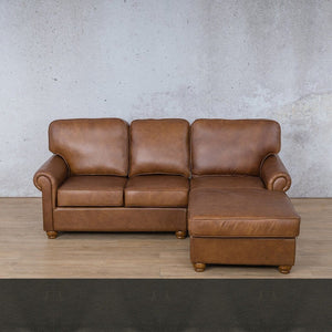 Salisbury Leather Sofa Chaise Sectional - RHF Leather Sectional Leather Gallery Czar Anthracite 