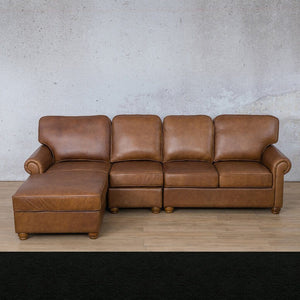 Salisbury Leather Sofa Chaise Modular Sectional - LHF Leather Sectional Leather Gallery Czar Black 