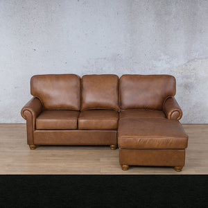 Salisbury Leather Sofa Chaise Sectional - RHF Leather Sectional Leather Gallery Czar Black 