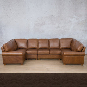Salisbury Leather Modular U-Sofa Sectional Leather Sectional Leather Gallery Czar Chocolate 