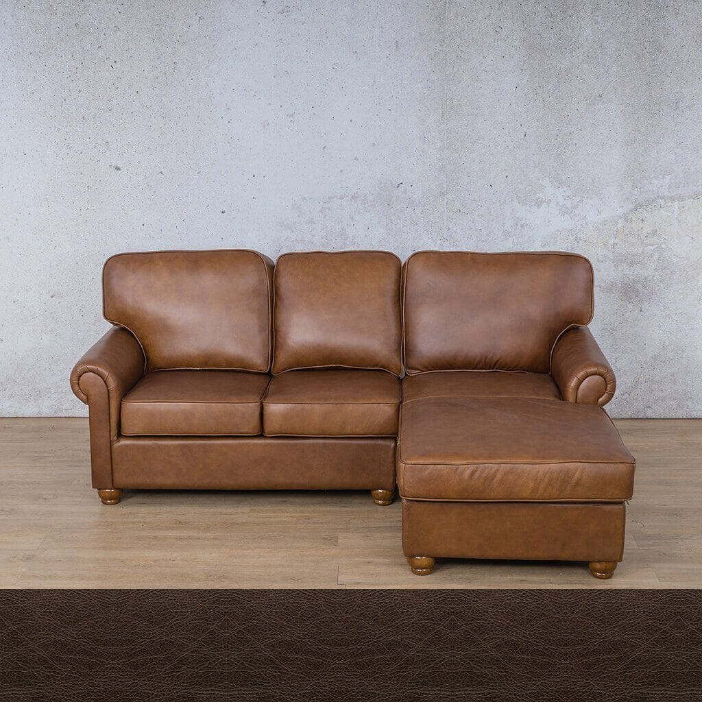 Salisbury Leather Sofa Chaise Sectional - RHF Leather Sectional Leather Gallery 