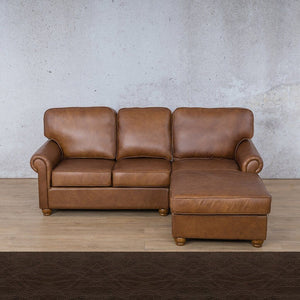 Salisbury Leather Sofa Chaise Sectional - RHF Leather Sectional Leather Gallery Czar Chocolate 