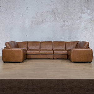 Stanford Leather Modular U-Sofa Leather Sectional Leather Gallery Czar Chocolate 