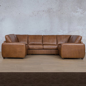 Stanford Leather U-Sofa Leather Sectional Leather Gallery Czar Chocolate 