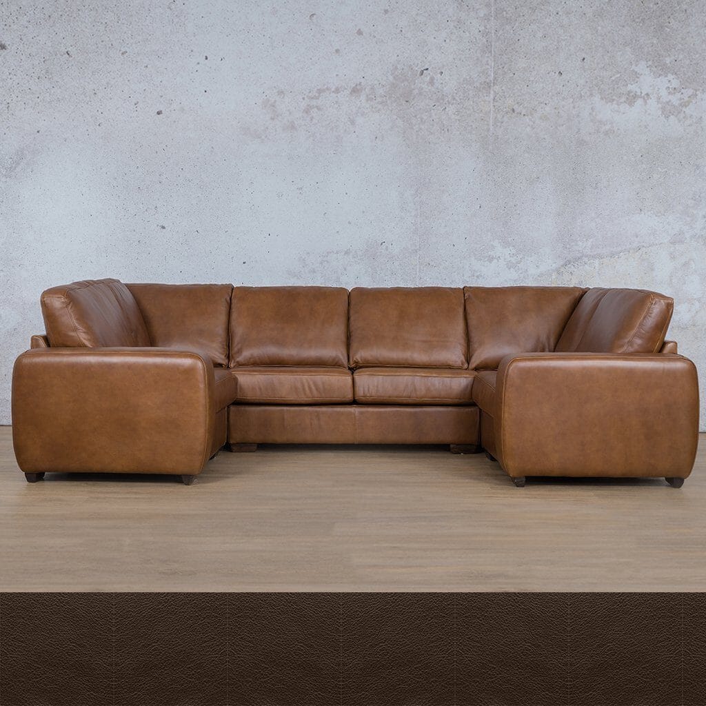 Stanford Leather U-Sofa Leather Sectional Leather Gallery Czar Ox Blood 