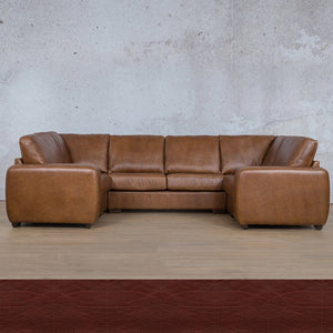 Stanford Leather U-Sofa Leather Sectional Leather Gallery Czar Ruby 