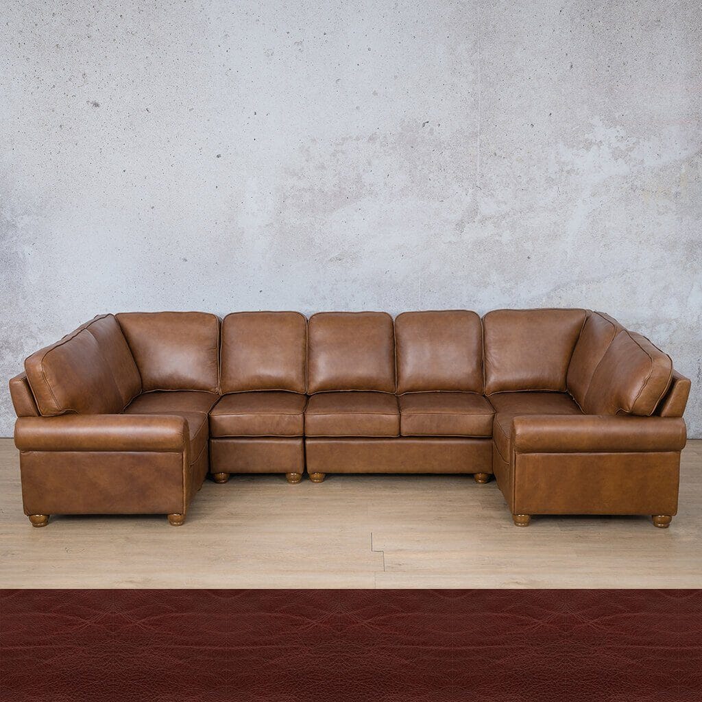 Salisbury Leather Modular U-Sofa Sectional Leather Sectional Leather Gallery Czar Ruby 