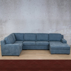 Rome Leather U-Sofa Chaise Sectional - RHF Leather Sectional Leather Gallery 