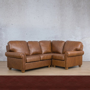 Salisbury Leather L-Sectional 4 Seater - RHF Leather Sectional Leather Gallery Czar Ruby 