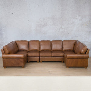 Salisbury Leather Modular U-Sofa Sectional Leather Sectional Leather Gallery Czar White 