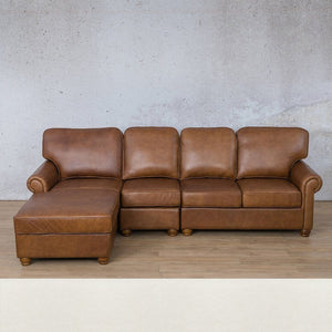 Salisbury Leather Sofa Chaise Modular Sectional - LHF Leather Sectional Leather Gallery Czar White 