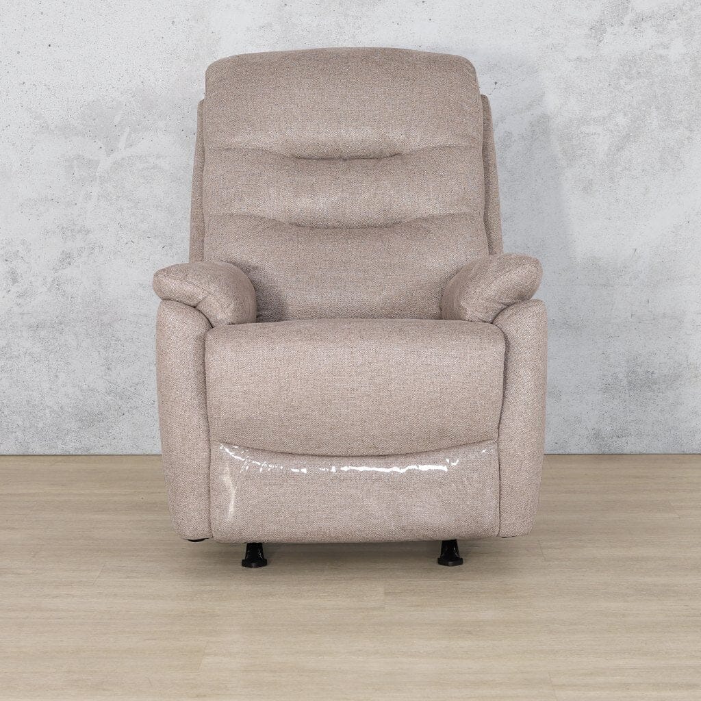 Beige leather rocker discount recliner