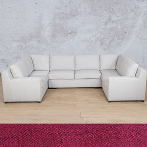 Rome Fabric U-Sofa Sectional Fabric Corner Suite Leather Gallery Deep Cherry 