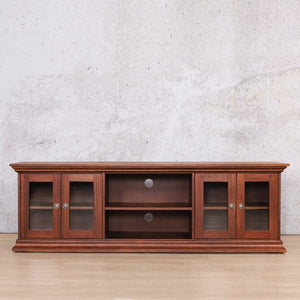 Dutch Saligna Walnut 1900 4 Door TV Unit