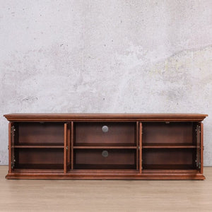 Dutch Saligna Walnut 1900 4 Door TV Unit