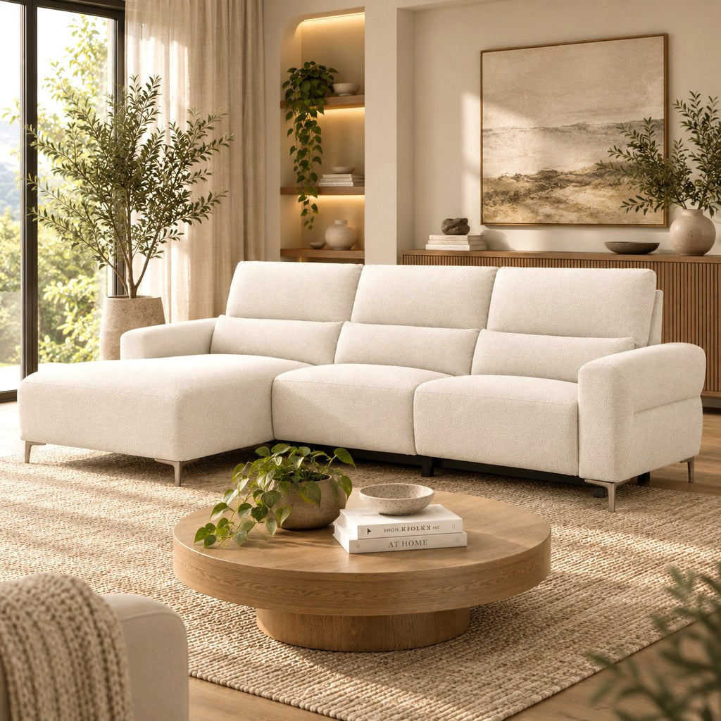 Dakota Fabric 3 Seater L Shape Couch - LHF
