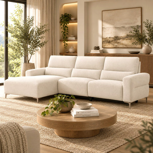 Dakota Fabric 3 Seater L Shape Couch - LHF