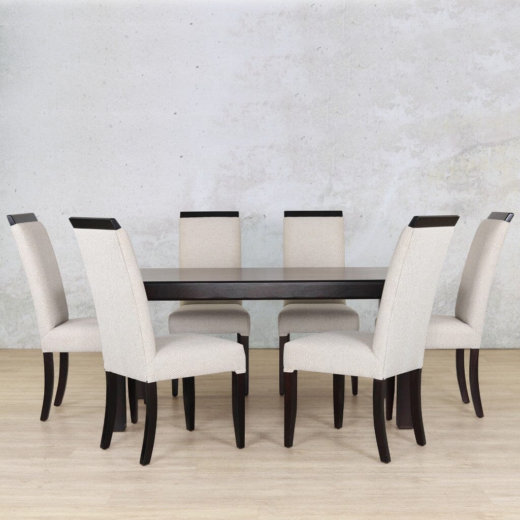 Urban Dining Set - 6 Seater - Dark Mahogany Dining room set Leather Gallery 