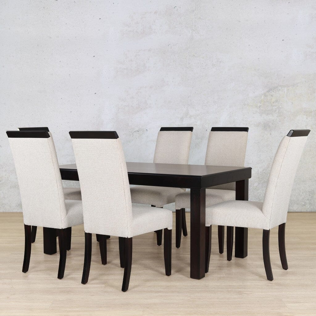 Urban Dining Set - 6 Seater - Dark Mahogany Dining room set Leather Gallery 