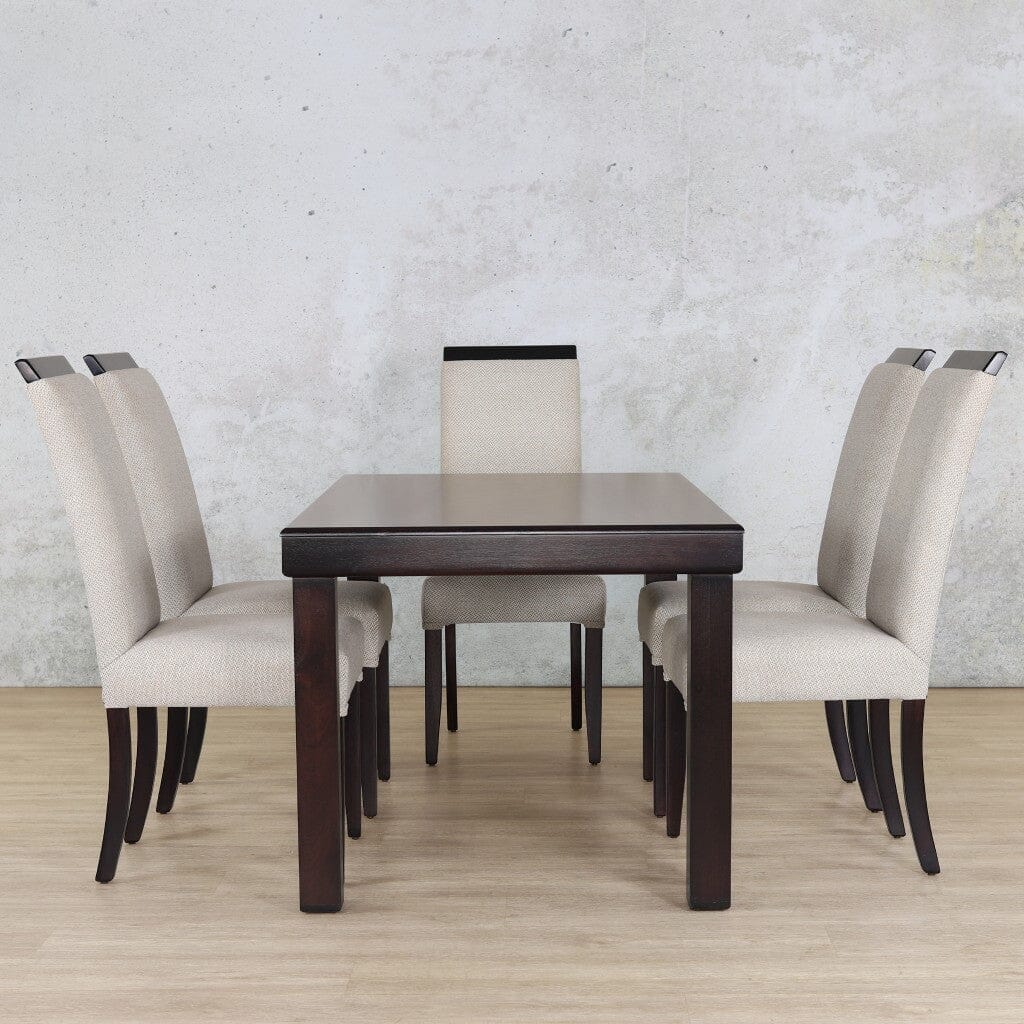 Urban Dining Set - 6 Seater - Dark Mahogany Dining room set Leather Gallery 