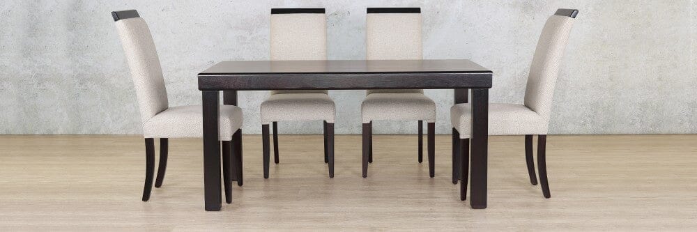 Urban Dining Set - 6 Seater - Dark Mahogany Dining room set Leather Gallery 