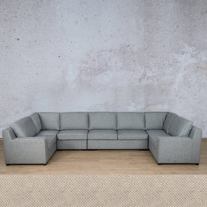 Rome Fabric Modular U-Sofa Sectional Fabric Corner Suite Leather Gallery Dapple 