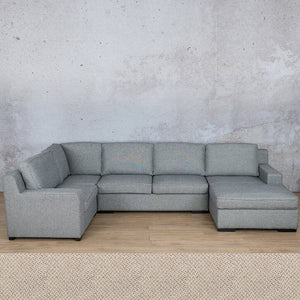 Rome Fabric U-Sofa Chaise Sectional - RHF Fabric Corner Suite Leather Gallery Dapple 