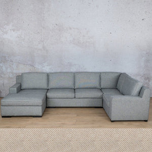 Rome Fabric U-Sofa Chaise Sectional- LHF Fabric Corner Suite Leather Gallery Dapple 