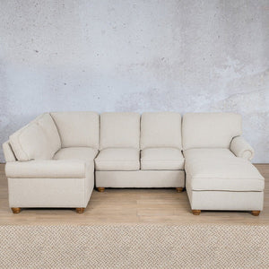 Salisbury Fabric U-Sofa Chaise Sectional - RHF Fabric Corner Suite Leather Gallery Dapple 