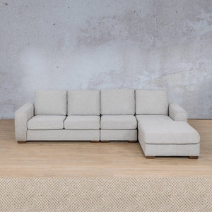 Stanford Fabric Modular Sofa Chaise - RHF Fabric Sectional Leather Gallery Dapple 