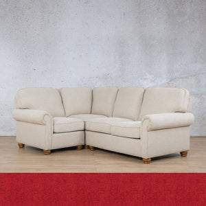 Salisbury Fabric L-Sectional 4 Seater - LHF Fabric Sectional Leather Gallery Delicious Cherry 