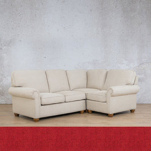 Salisbury Fabric L-Sectional 4 Seater - RHF Fabric Sectional Leather Gallery Delicious Cherry 