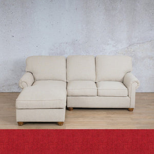Salisbury Fabric Sofa Chaise Sectional - LHF Fabric Corner Suite Leather Gallery Delicious Cherry 