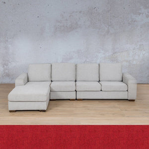 Stanford Fabric Modular Sofa Chaise - LHF Fabric Sectional Leather Gallery Delicious Cherry 
