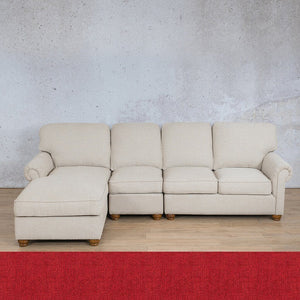 Salisbury Fabric Sofa Chaise Modular Sectional - LHF Fabric Corner Suite Leather Gallery Delicious Cherry 