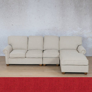 Salisbury Fabric Sofa Chaise Modular Sectional - RHF Fabric Corner Suite Leather Gallery Delicious Cherry 